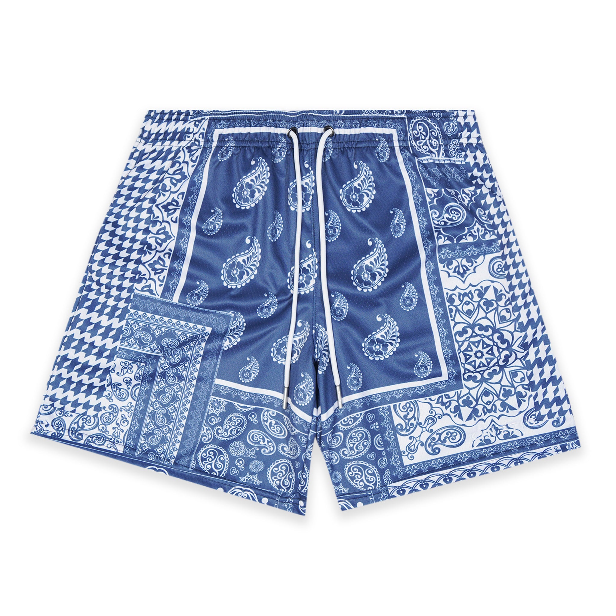 Navy Houndstooth Paisley Fundamental Short