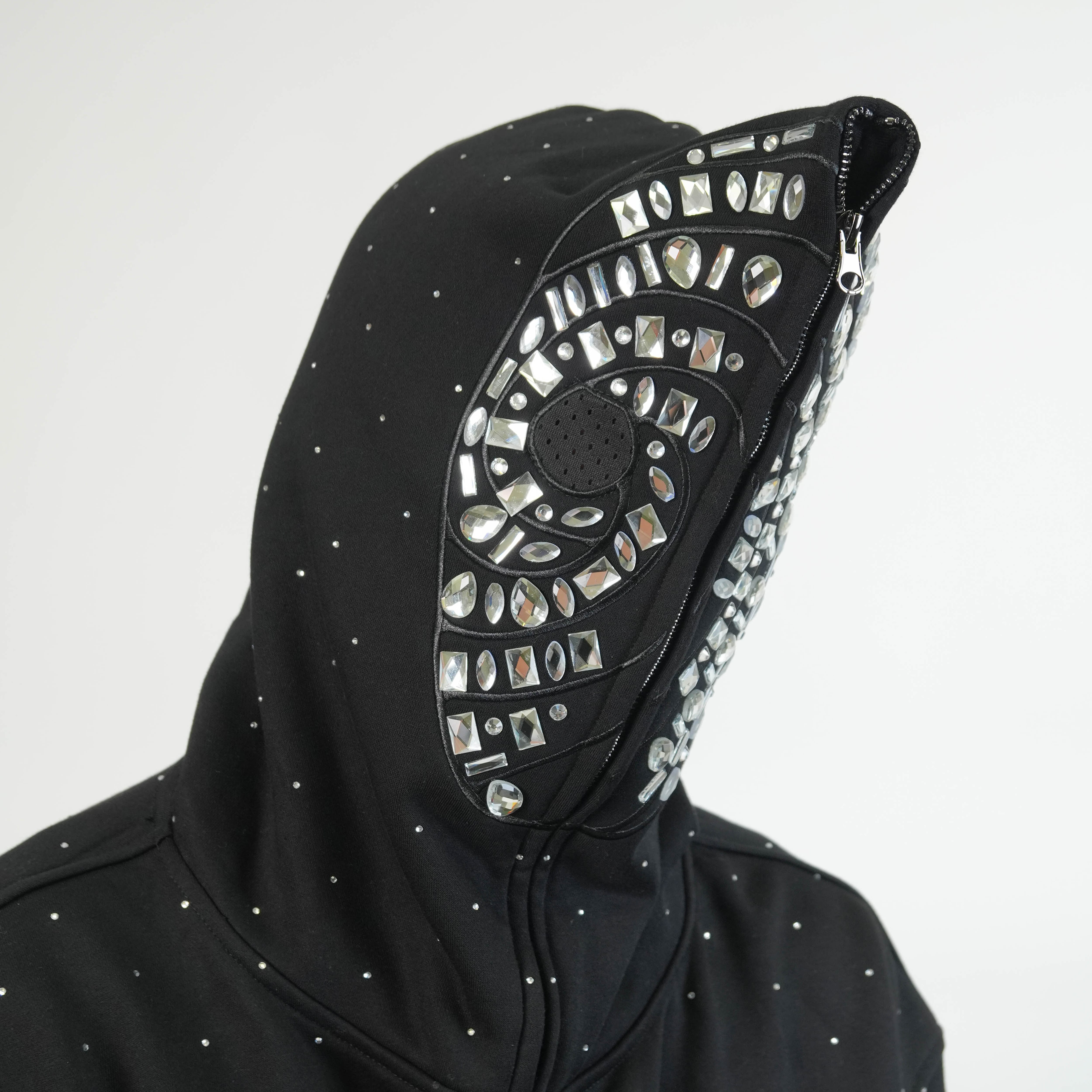 Rhinestone Black Hoodie