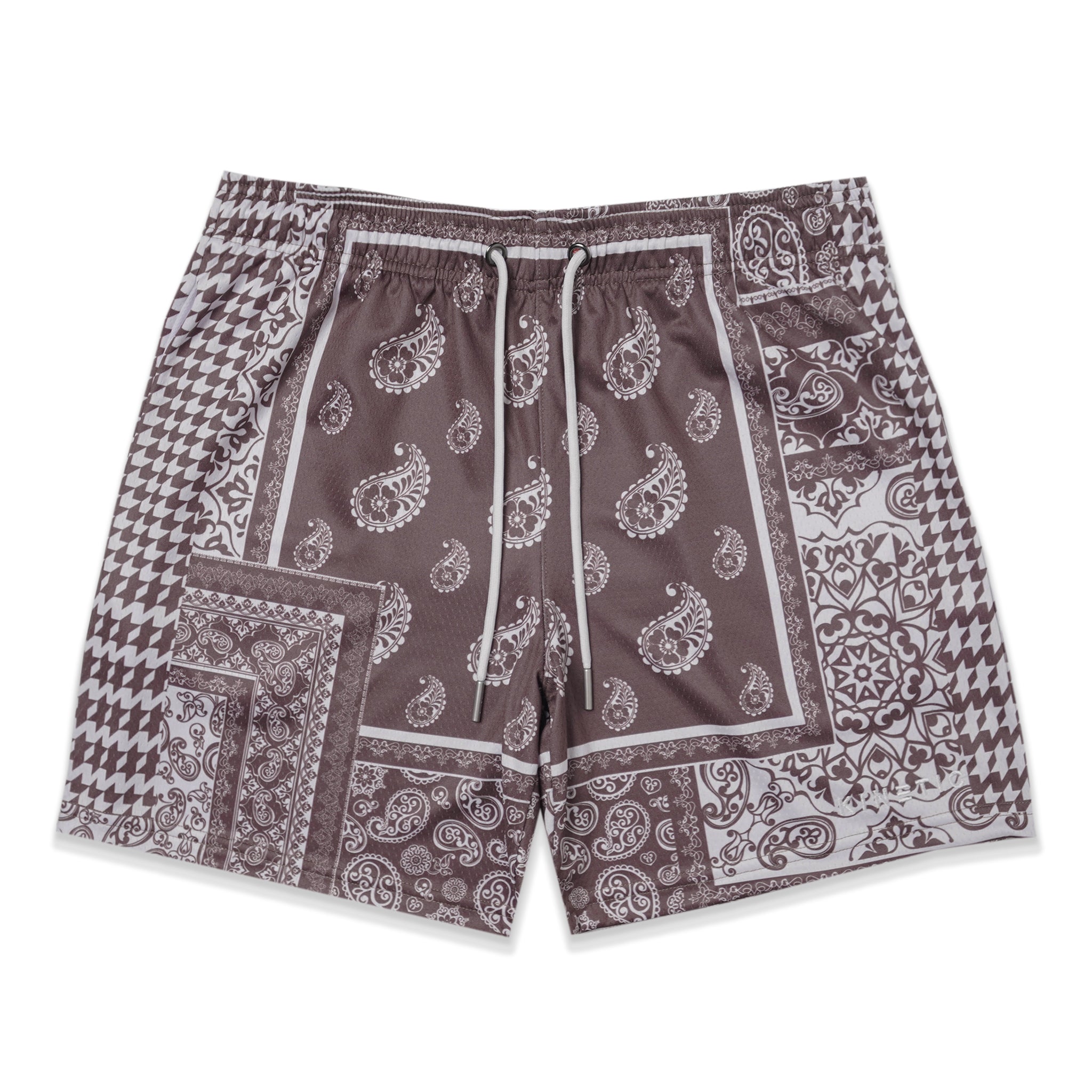 Umber Houndstooth Paisley Fundamental Short